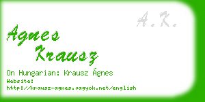 agnes krausz business card